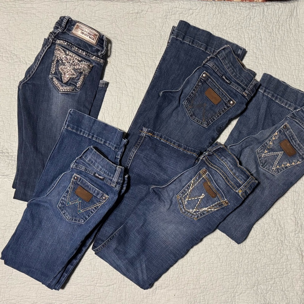 Girl Wranglers boot cut/trousers bundle